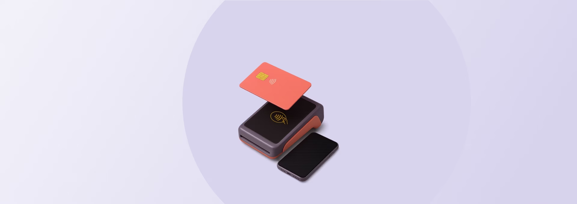 Un terminal de pago con una tarjeta bancaria y un smartphone - símbolo de la línea de crédito y acceso conveniente al dinero.